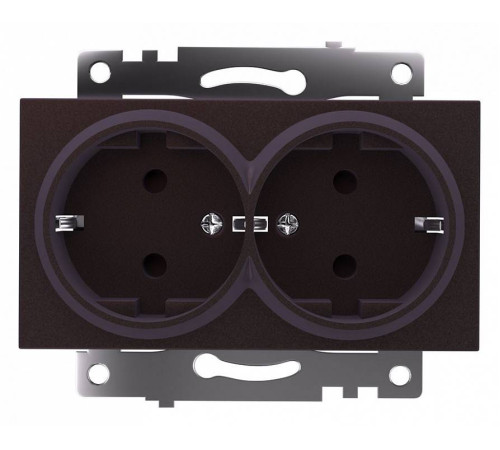 Розетка двойная с заземлением и с шторками, без рамки Stekker Катрин 49030