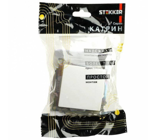 Выключатель одноклавишный без рамки Stekker Катрин 49176