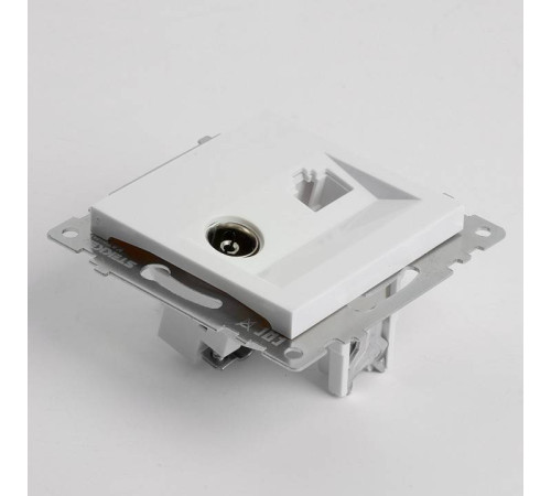 ТВ-розетка и розетка Ethernet RJ-45 без рамки Stekker GLS00-7106-01 49181