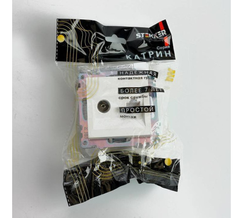 ТВ-розетка и розетка Ethernet RJ-45 без рамки Stekker GLS00-7106-01 49181