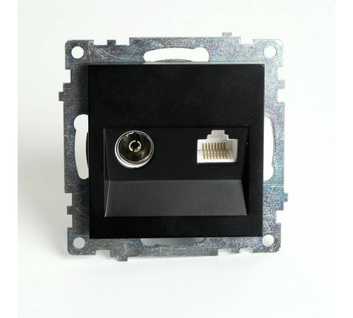 ТВ-розетка и розетка Ethernet RJ-45 без рамки Stekker Катрин 49182