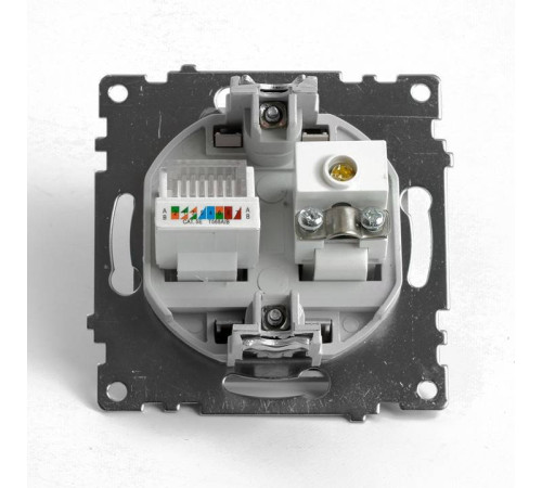 ТВ-розетка и розетка Ethernet RJ-45 без рамки Stekker GLS00-7106-02 49184