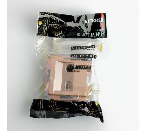 ТВ-розетка и розетка Ethernet RJ-45 без рамки Stekker GLS00-7106-02 49184