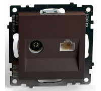 ТВ-розетка и розетка Ethernet RJ-45 без рамки Stekker GLS00-7106-04 49185