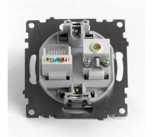 ТВ-розетка и розетка Ethernet RJ-45 без рамки Stekker GLS00-7106-04 49185