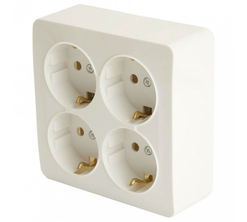 Розетка четверная с заземлением Stekker София 49310