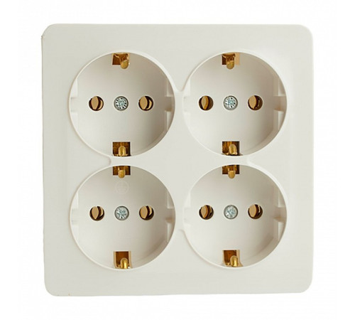 Розетка четверная с заземлением Stekker София 49310