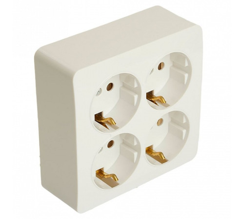 Розетка четверная с заземлением Stekker София 49310