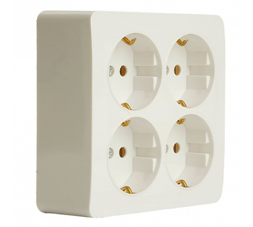 Розетка четверная с заземлением Stekker София 49310