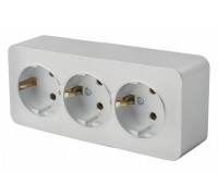 Розетка тройная с заземлением Stekker София 49330
