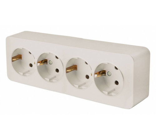 Розетка четверная с заземлением Stekker София 49505