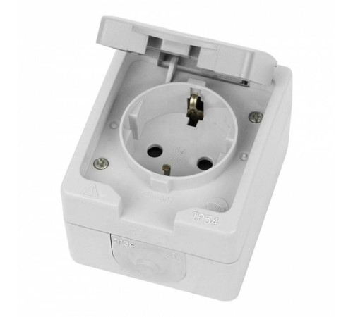 Розетка с заземлением с крышкой Stekker Велена 49727