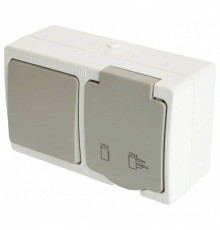 Блок с розеткой и выключателем Stekker Велена 49728