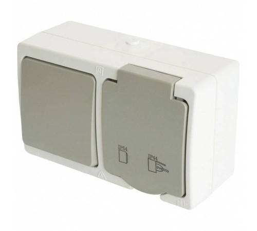 Блок с розеткой и выключателем Stekker Велена 49728