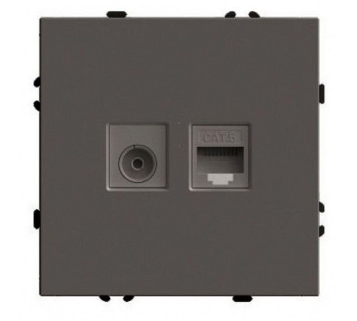 ТВ-розетка и розетка Ethernet RJ-45 без рамки Stekker Эмили 49924
