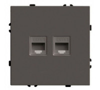 Розетка двойная Ethernet RJ-45 Stekker Эмили 49926