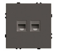 Розетка двойная Ethernet RJ-45 Stekker Эмили 49926