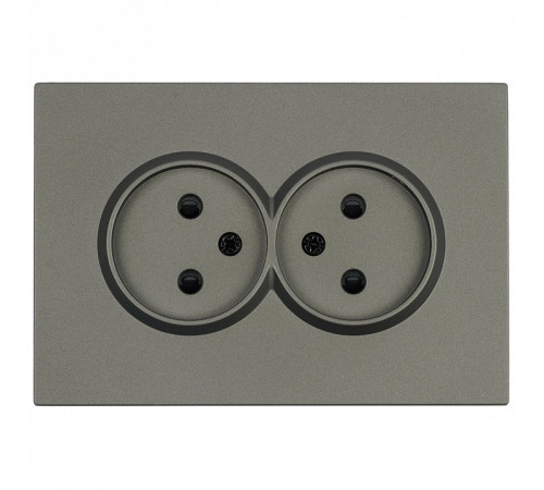 Розетка двойная без заземления и со шторкой, без рамки Stekker RST10-5116-09 49929