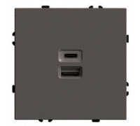 Розетка USB и type C без рамки Stekker Эмили 49931