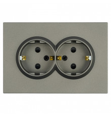Розетка двойная с заземлением и со шторкой, без рамки Stekker RST16-5114-09 49934