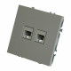 Розетка двойная Ethernet RJ-45 без рамки Stekker Эмили 49952
