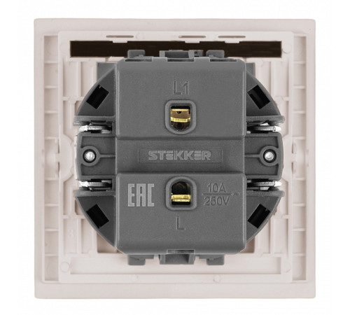 Выключатель одноклавишный без рамки Stekker Мия 50472