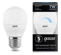 Лампа светодиодная Gauss Globe-dim E27 7 Вт 4100 K 105102207-D