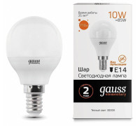 Лампа светодиодная Gauss LED Elementary Globe E14 10Вт 3000K 53110