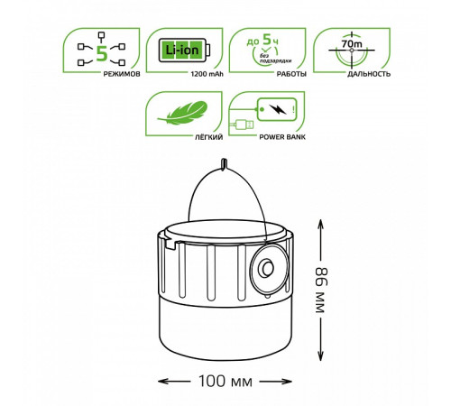 Фонарь кемпинговый Gauss GF005