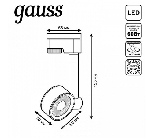 Светильник на штанге Gauss Track Light TR056