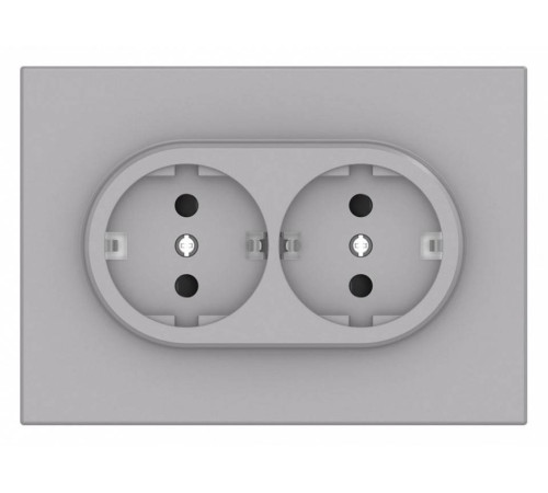 Розетка двойная с заземлением и со шторкой Gusi Electric BRAVO С11Р6-004