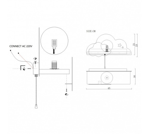 Накладной светильник Imperiumloft Облако 44.899-0