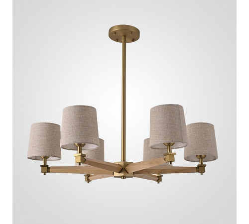 Люстра на штанге Imperiumloft Jorgenson Beige/Light wood STAVRA01