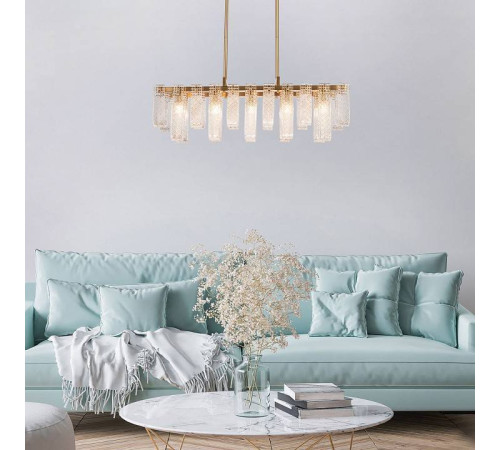 Люстра на штанге Indigo Brina 12027/10PL Brass