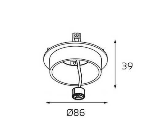 Накладной светильник Italline SKY черный + кольцо SKY R белое SKY black / SKY R white