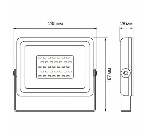 Настенно-потолочный прожектор Jazzway PFL-30W RGB BL IP65