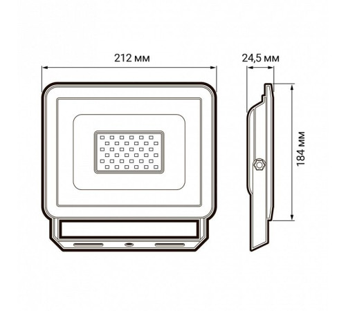 Настенно-потолочный прожектор Jazzway СДО-10 70w 6500K GR IP65