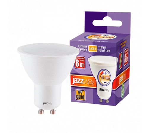 Лампа светодиодная Jazzway PLED- DIM GU10 8w 3000K