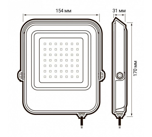 Настенно-потолочный прожектор Jazzway PFL- V 30w 6500K IP65