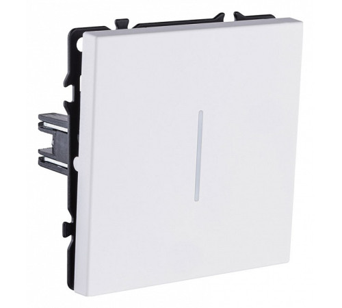 Выключатель одноклавишный с подсветкой без рамки Kollinger Eclipse EC-012WH