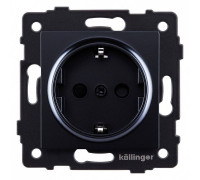 Розетка с заземлением, без рамки Kollinger  REA-002BK