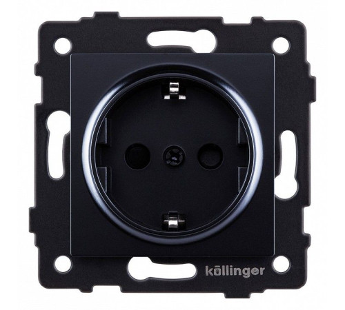 Розетка с заземлением, без рамки Kollinger REA-002BK