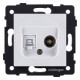 ТВ-розетка и розетка Ethernet RJ-45 без рамки Kollinger REA-012WH