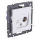ТВ-розетка и розетка Ethernet RJ-45 без рамки Kollinger REA-012WH