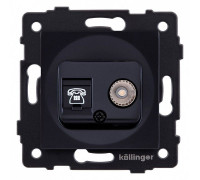 Розетка двойная RJ-11 и Ethernet RJ-45, без рамки Kollinger  REA-013BK