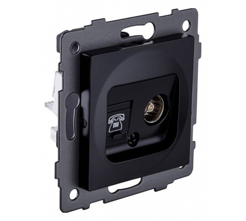 Розетка двойная RJ-11 и Ethernet RJ-45, без рамки Kollinger REA-013BK