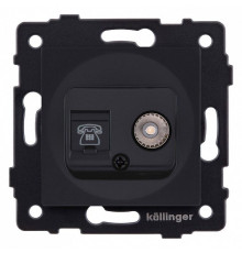 Розетка двойная RJ-11 и Ethernet RJ-45, без рамки Kollinger  REA-013BM