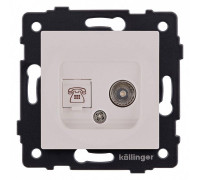 Розетка двойная RJ-11 и Ethernet RJ-45, без рамки Kollinger  REA-013CM