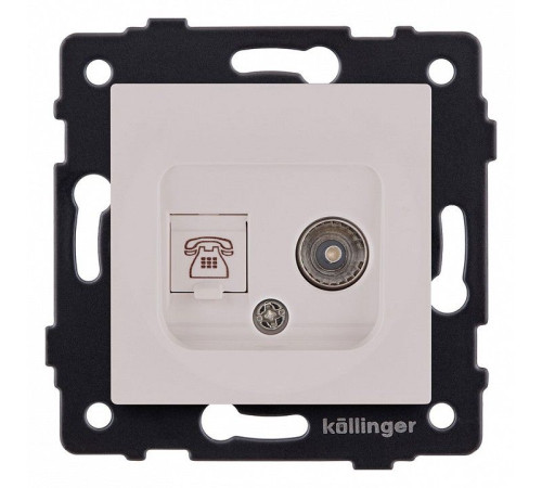 Розетка двойная RJ-11 и Ethernet RJ-45, без рамки Kollinger REA-013CM
