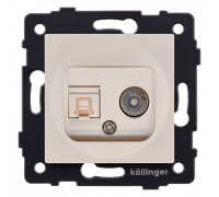 ТВ-розетка и розетка Ethernet RJ-45 без рамки Kollinger  REA-021GD